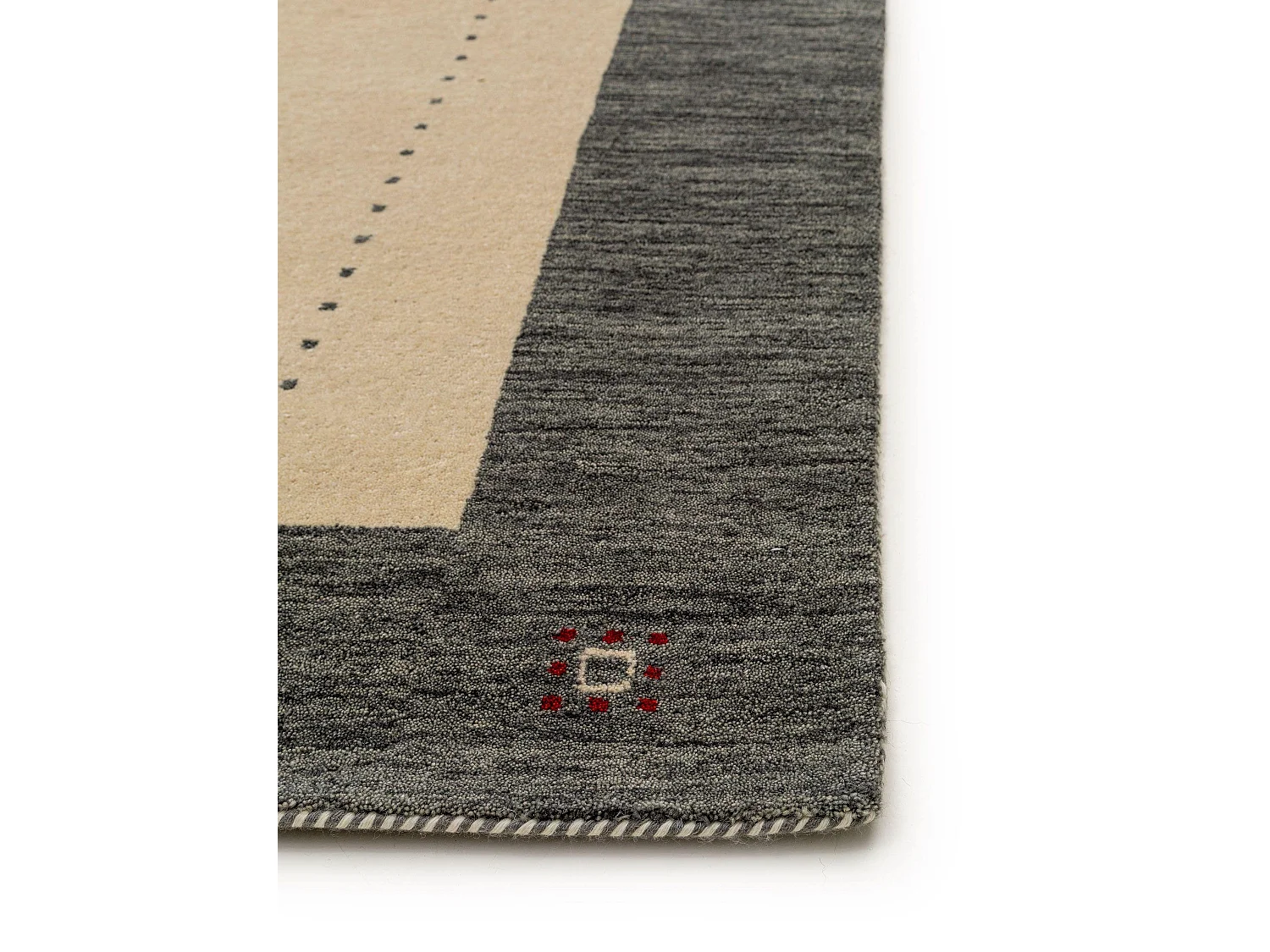 Tapis de laine Jamal Beige/Gris 80x150 cm