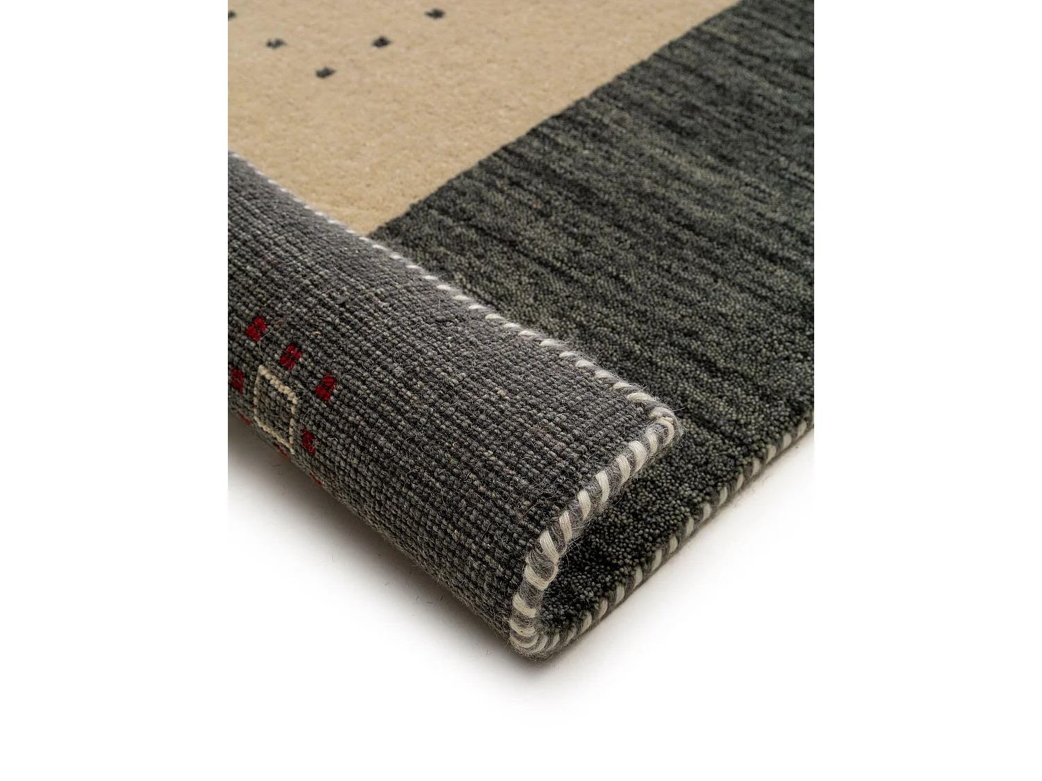 Tapis de laine Jamal Beige/Gris 80x150 cm