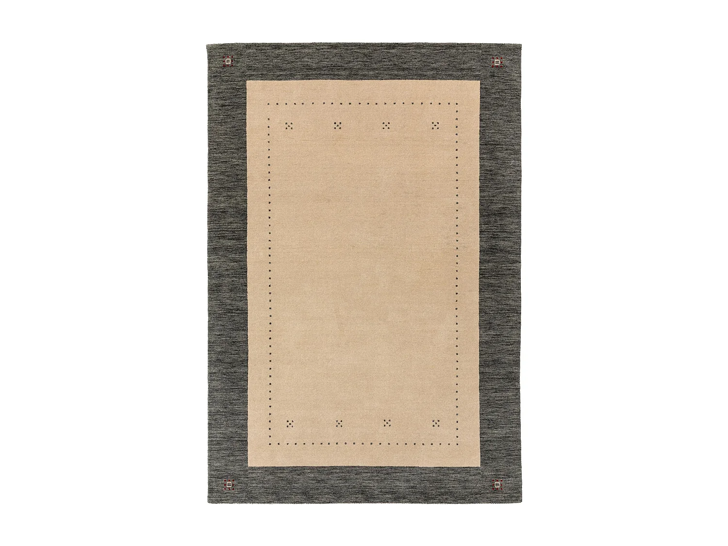 Tapis de laine Jamal Beige/Gris 80x150 cm