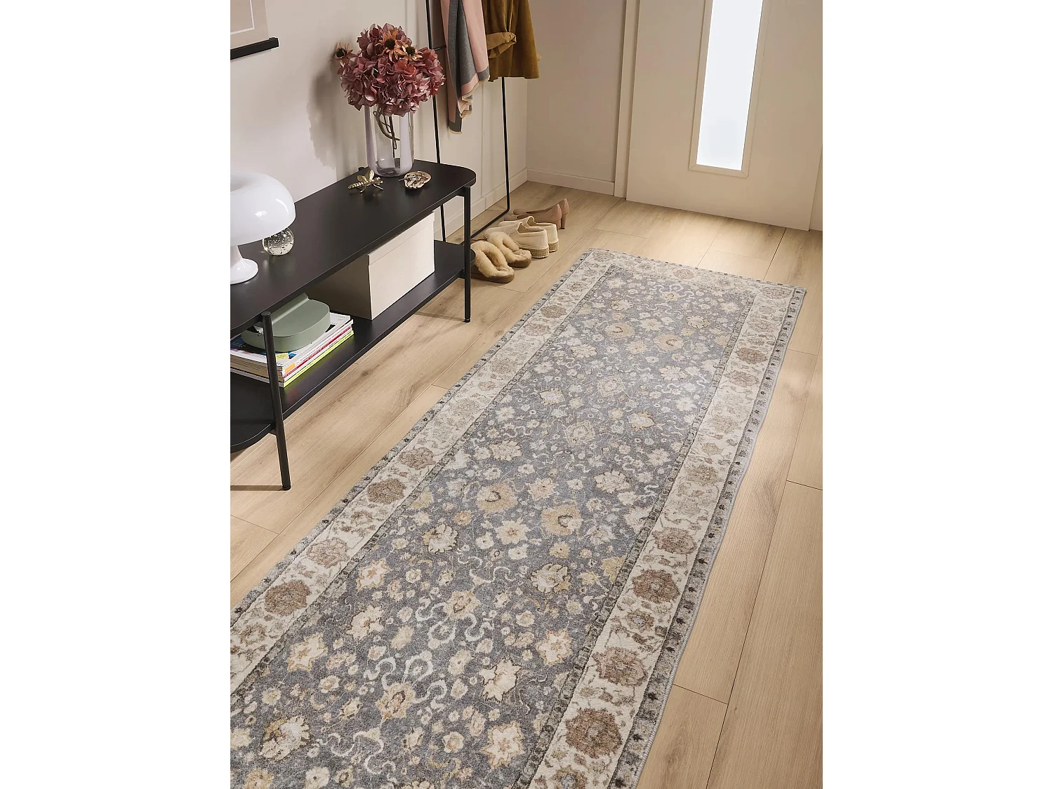 Tapis de couloir Mara Beige/Bleu 80x240 cm