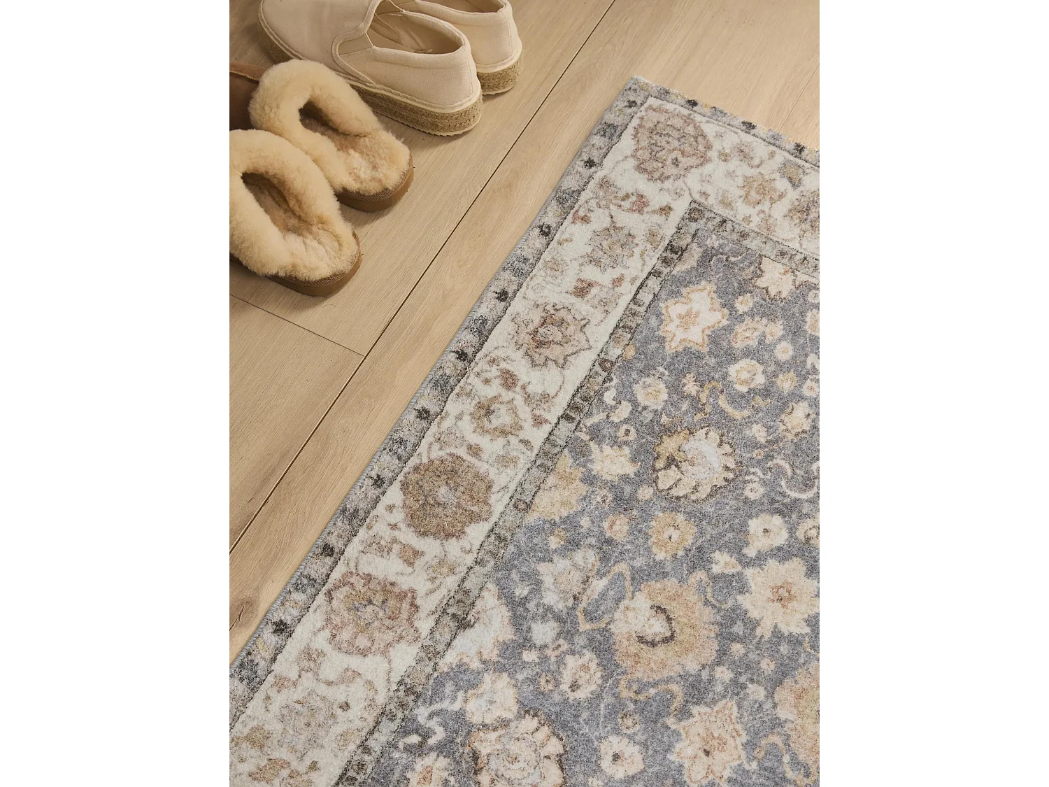 Tapis de couloir Mara Beige/Bleu 80x240 cm