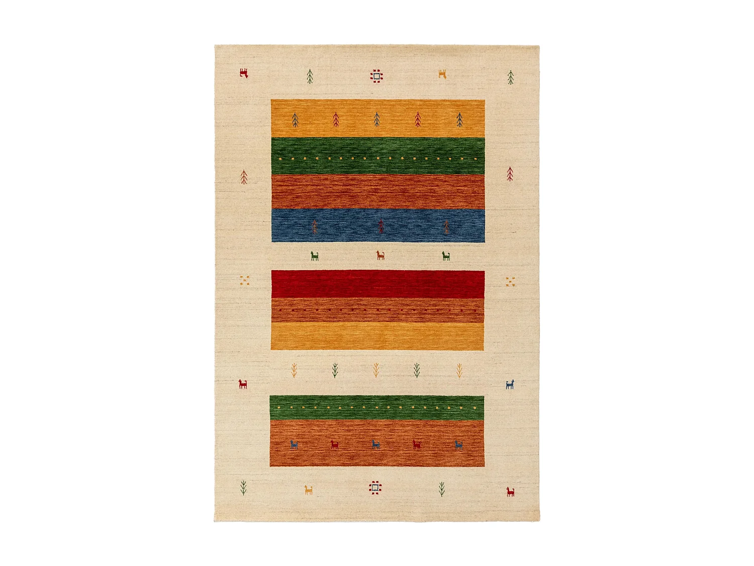 Tapis de laine Jamal Multicouleur/Beige 300x400 cm