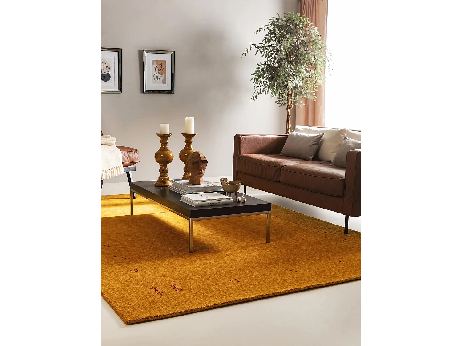 Tapis de laine Jamal Jaune 200x300 cm