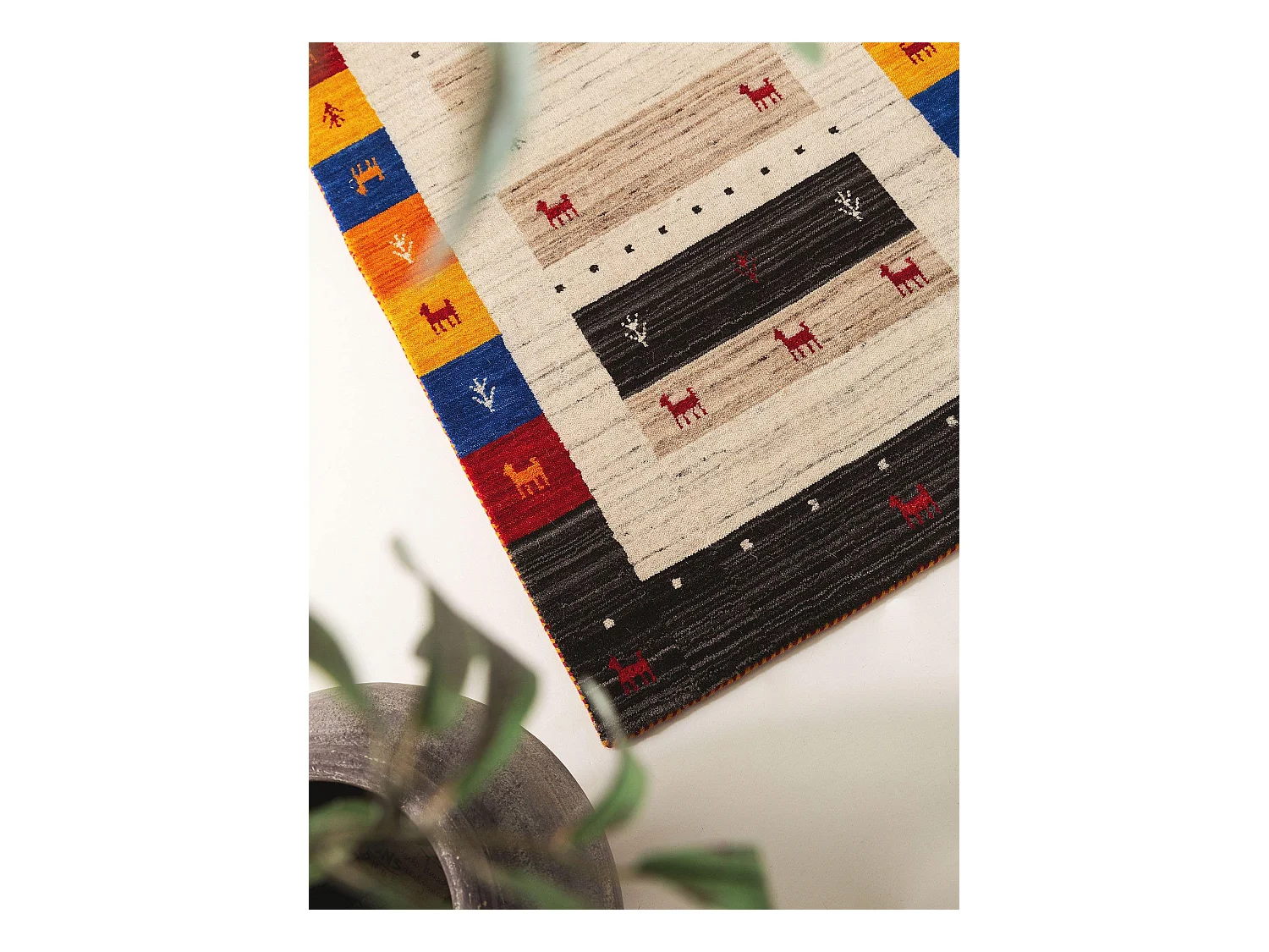 Tapis de couloir en laine Jamal Multicouleur 80x250 cm