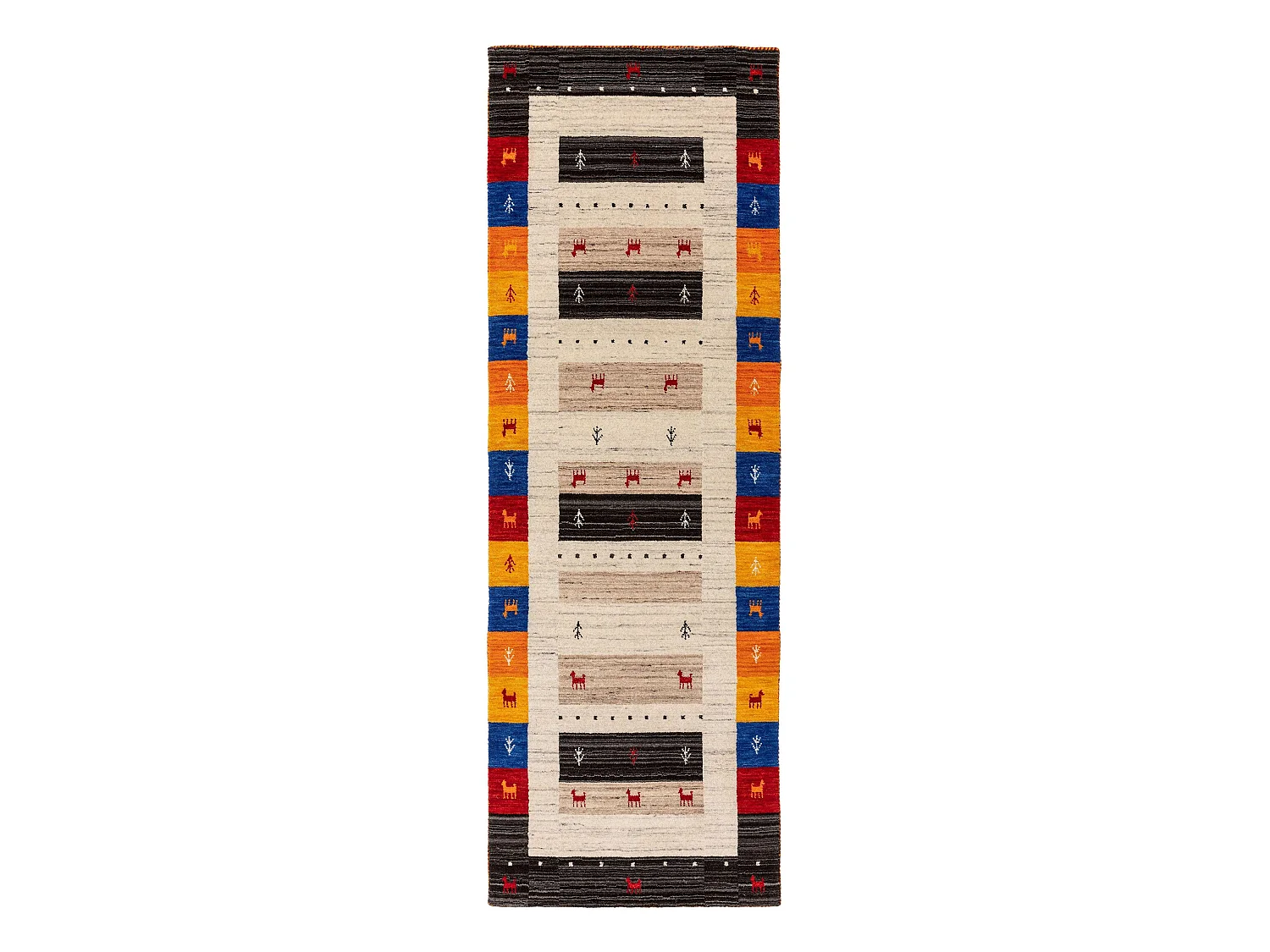 Tapis de couloir en laine Jamal Multicouleur 80x250 cm