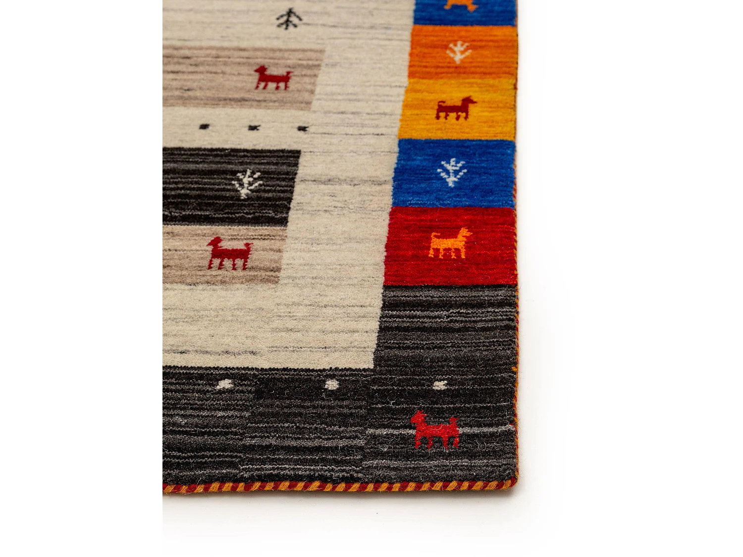 Tapis de couloir en laine Jamal Multicouleur 80x250 cm