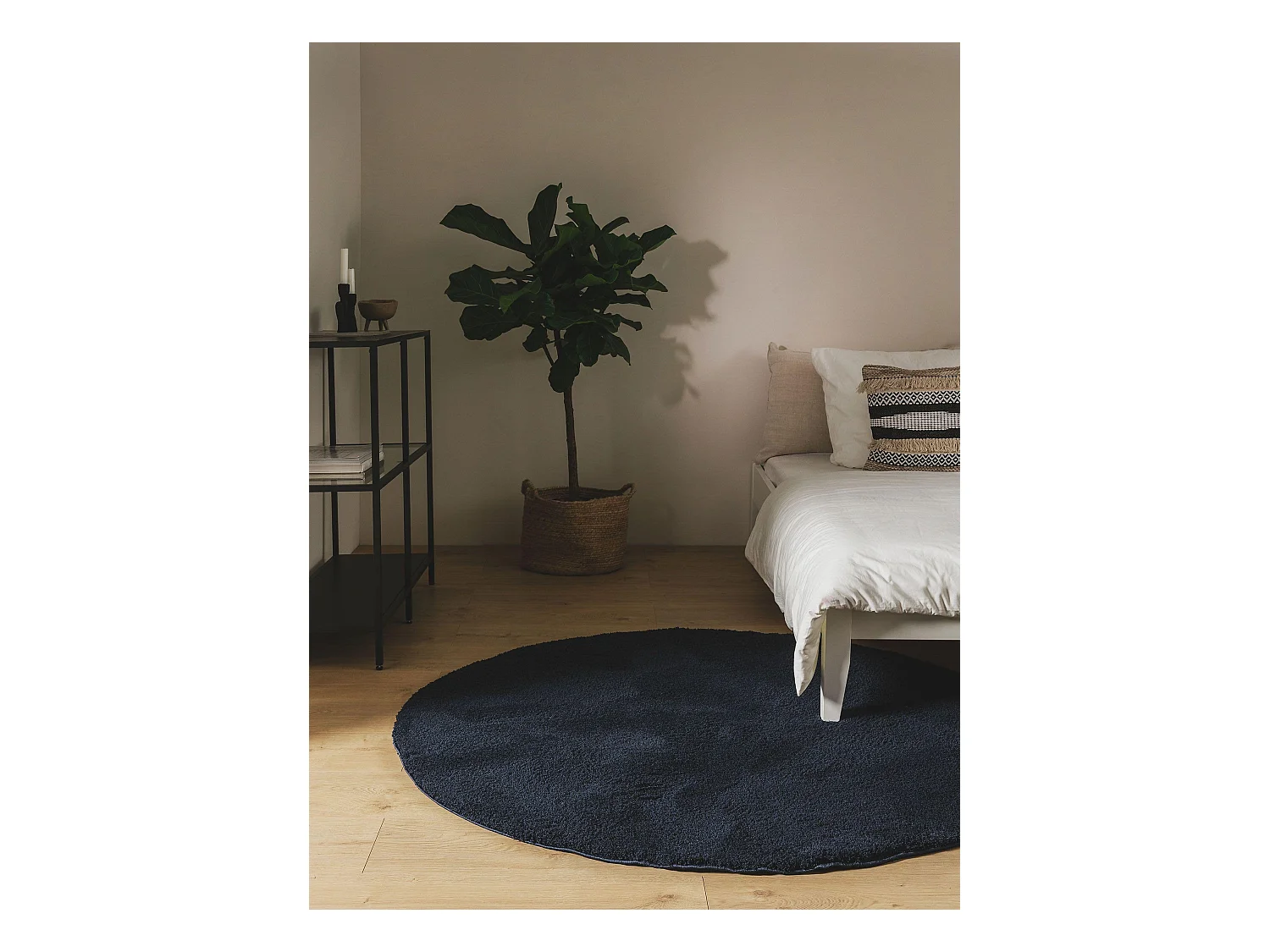 Tapis à poils longs Soda Bleu foncé ø 200 cm rond
