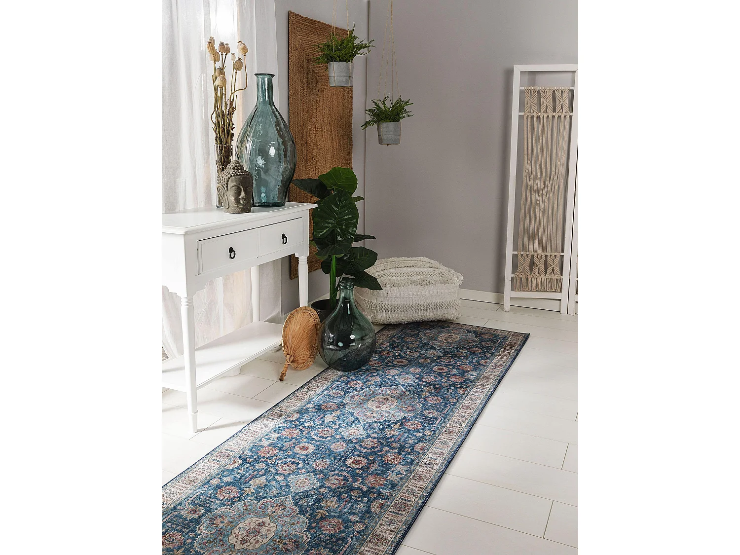 Tapis de couloir Laury Bleu 80x240 cm