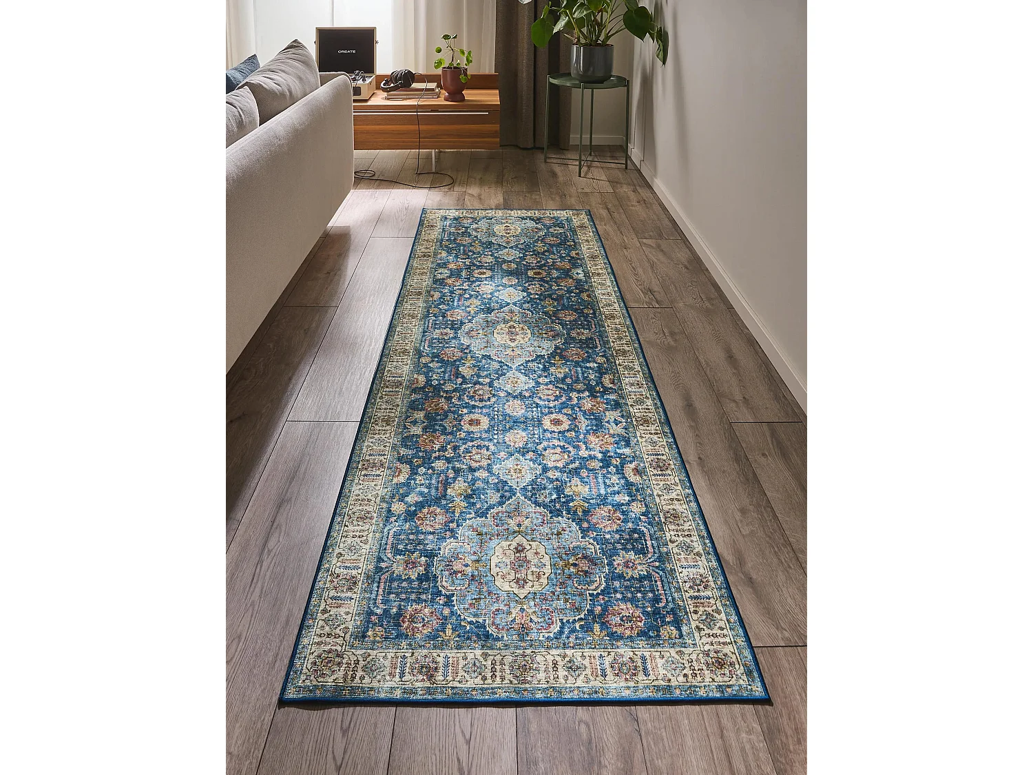 Tapis de couloir Laury Bleu 80x240 cm