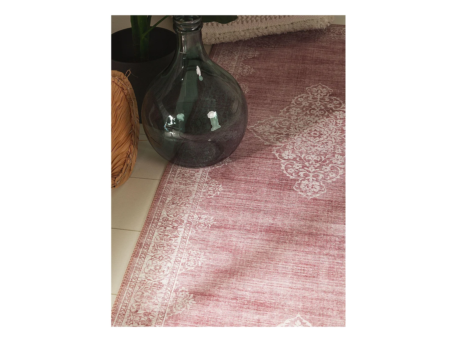 Tapis de couloir Laury Rose 80x240 cm