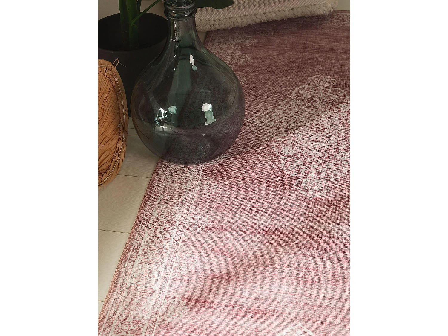 Tapis de couloir Laury Rose 80x240 cm