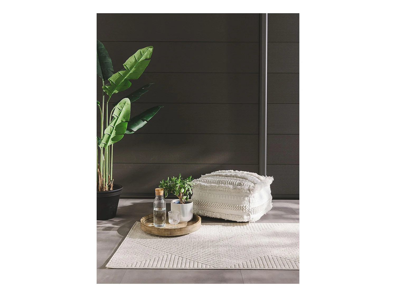 Tapis de couloir extérieur & intérieur Mars Crème 80x240 cm