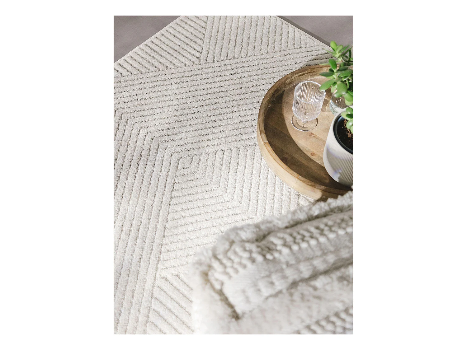 Tapis de couloir extérieur & intérieur Mars Crème 80x240 cm