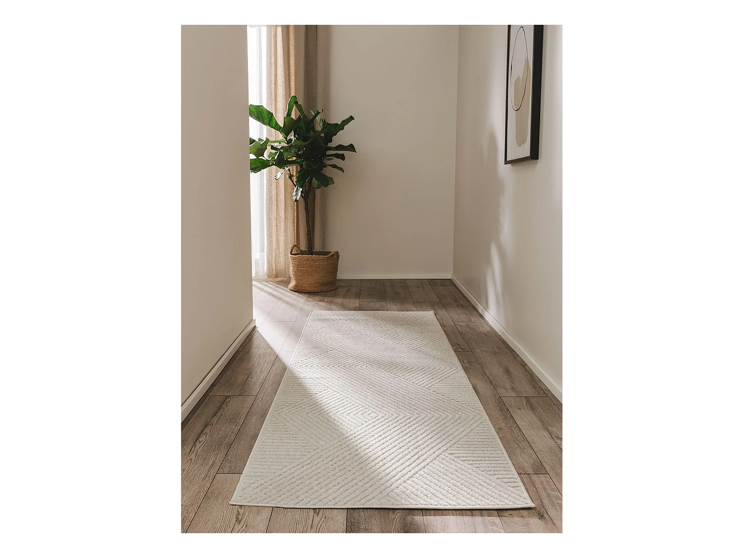 Tapis de couloir extérieur & intérieur Mars Crème 80x240 cm