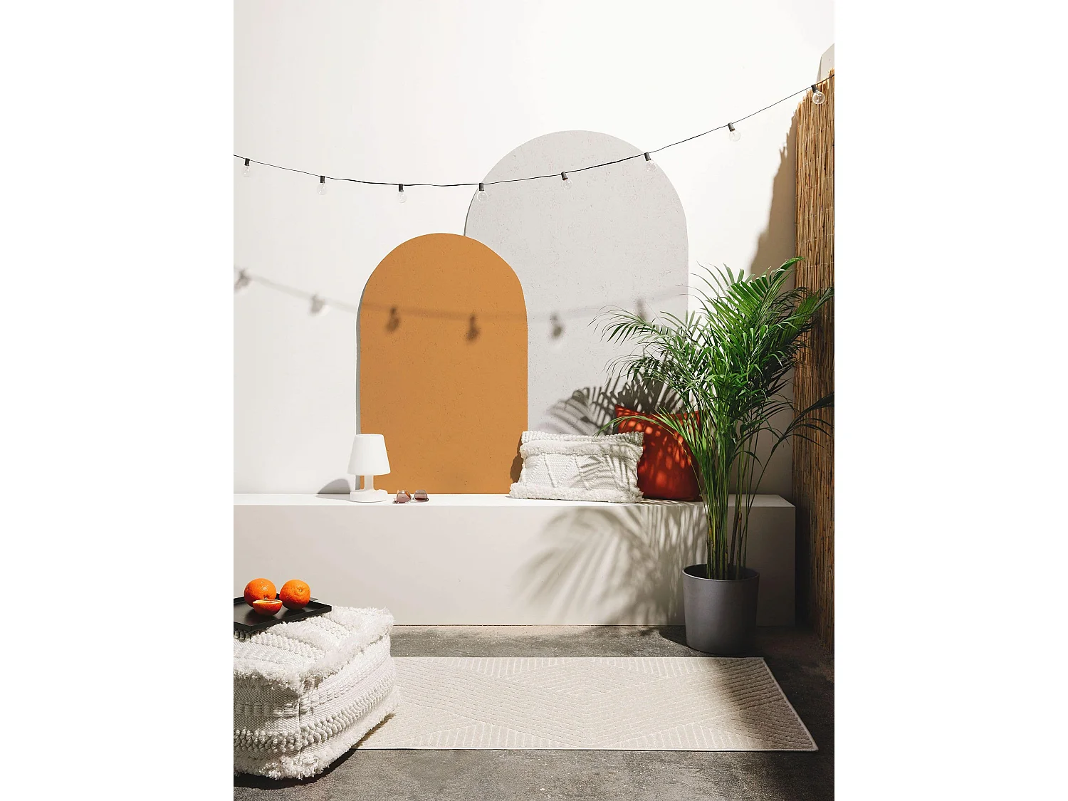 Tapis de couloir extérieur & intérieur Mars Crème 80x240 cm