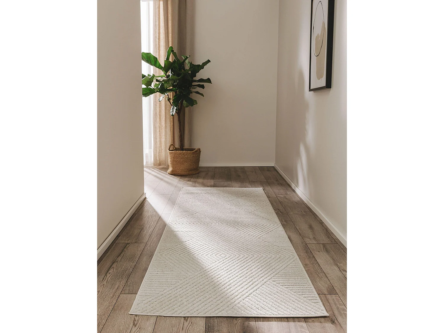 Tapis de couloir extérieur & intérieur Mars Crème 80x240 cm