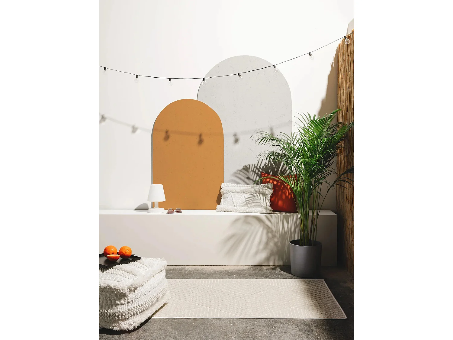 Tapis de couloir extérieur & intérieur Mars Crème 80x240 cm