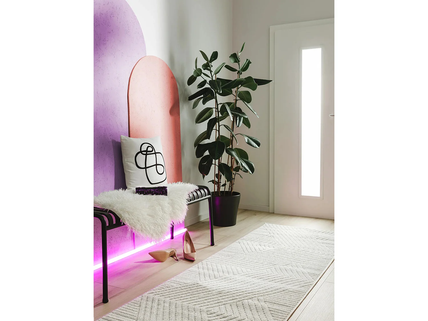 Tapis de couloir extérieur & intérieur Mars Crème 80x240 cm