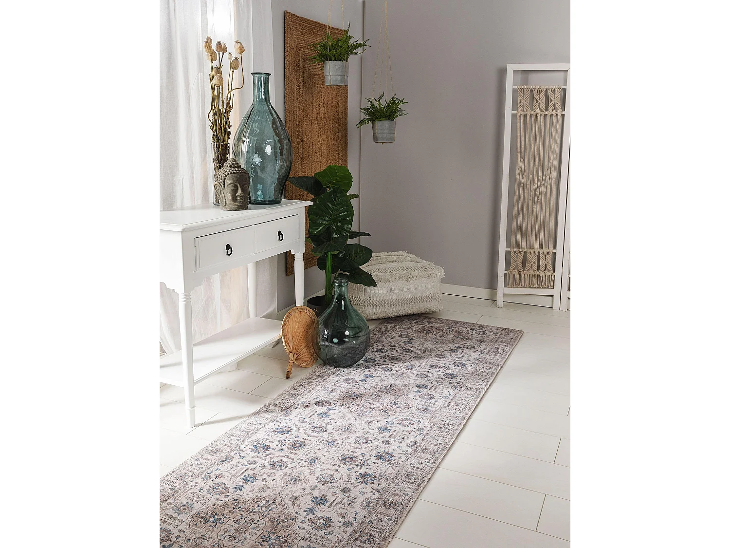 Tapis de couloir Laury Beige 80x240 cm