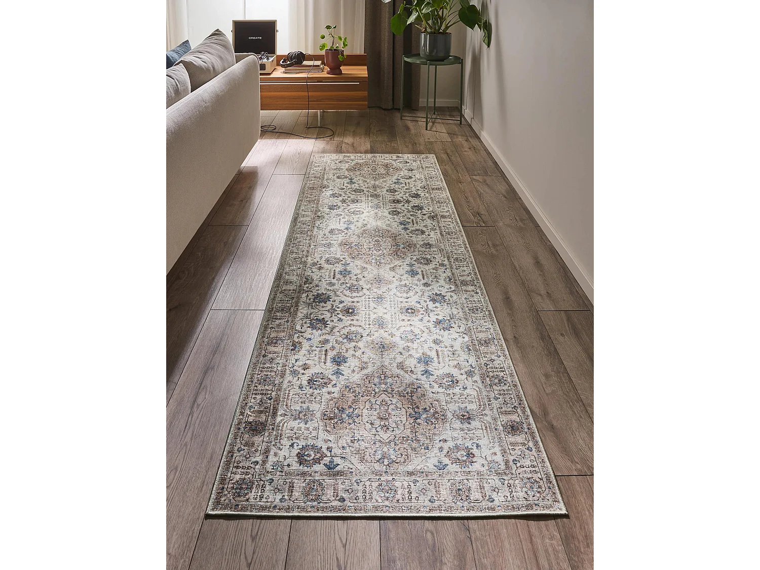 Tapis de couloir Laury Beige 80x240 cm
