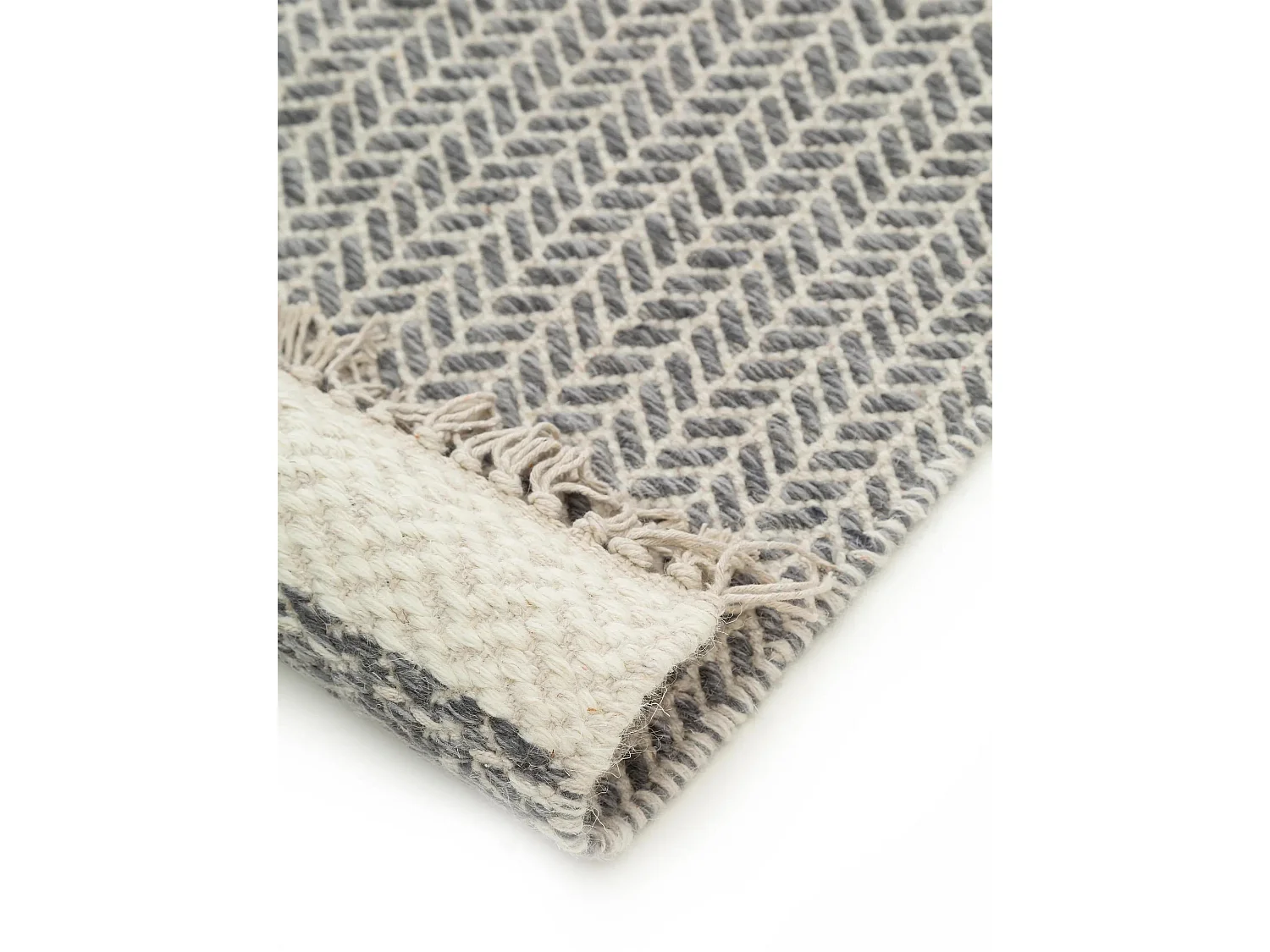 Tapis de couloir en laine Kim Gris 80x250 cm