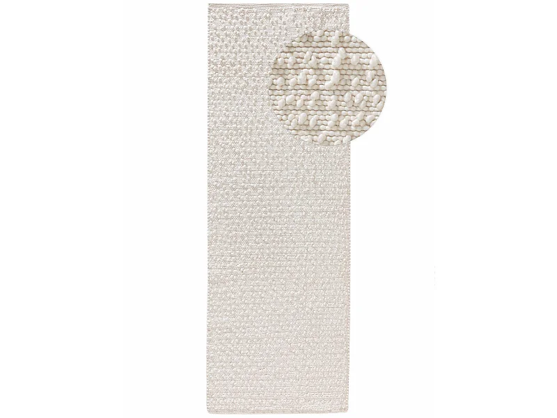 Tapis de couloir en laine Lana Crème 70x200 cm