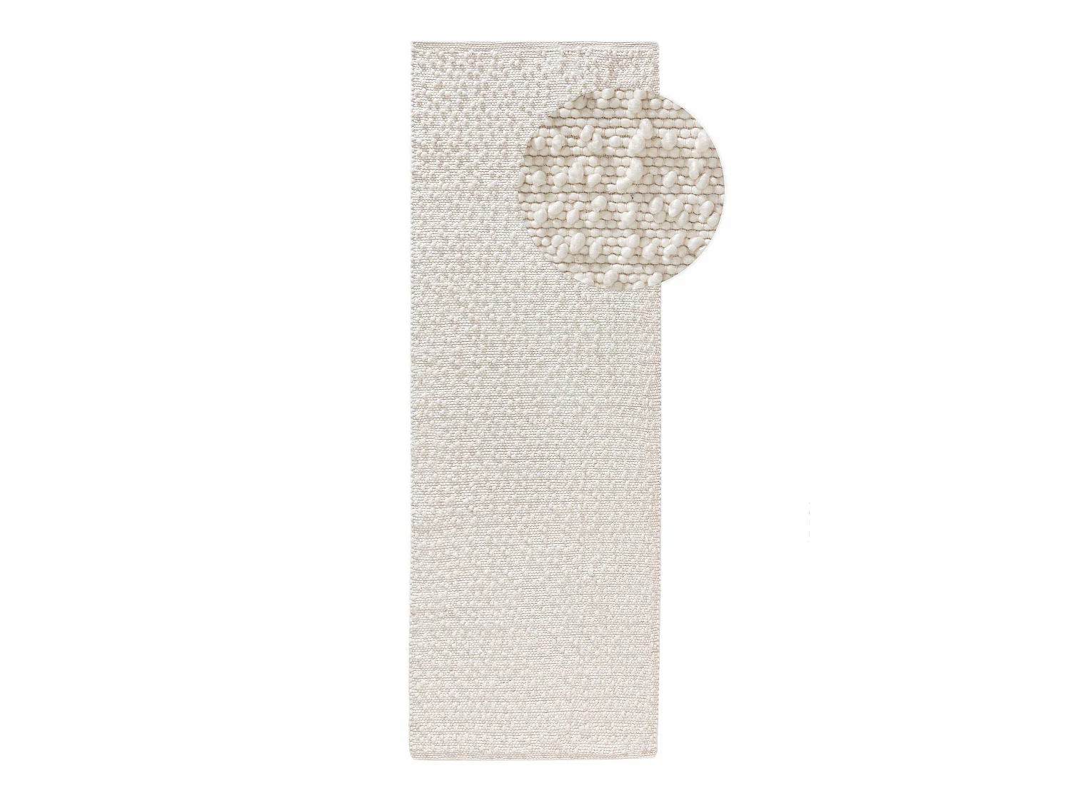 Tapis de couloir en laine Lana Crème 70x200 cm