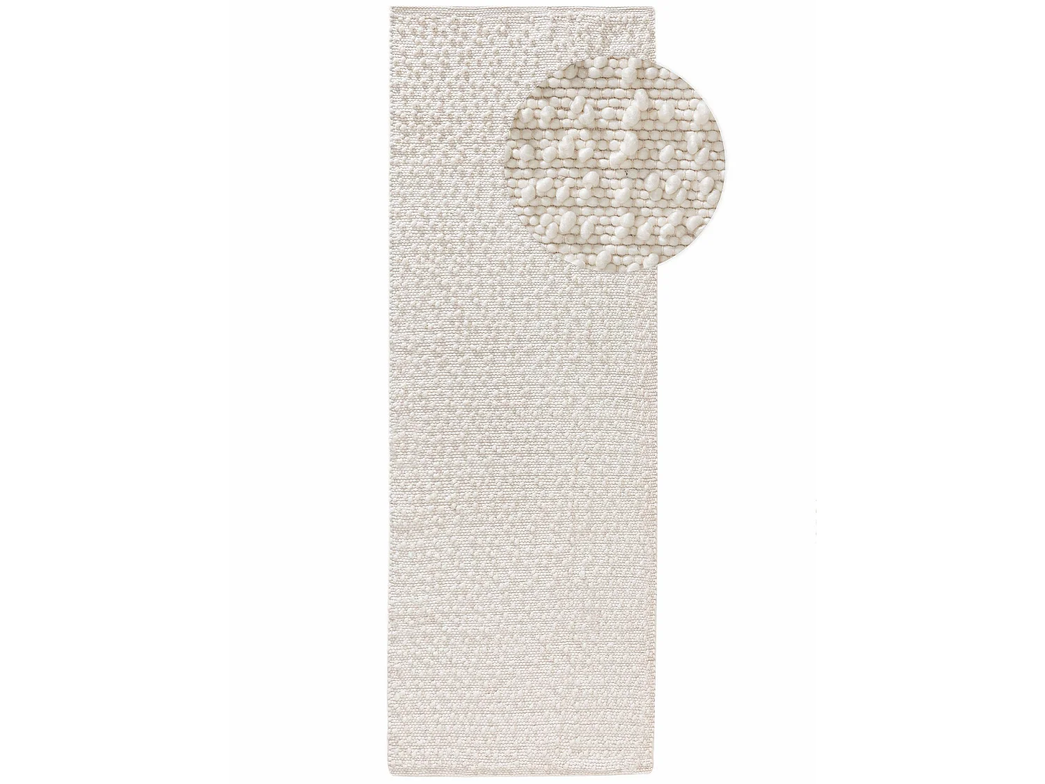 Tapis de couloir en laine Lana Crème 70x200 cm