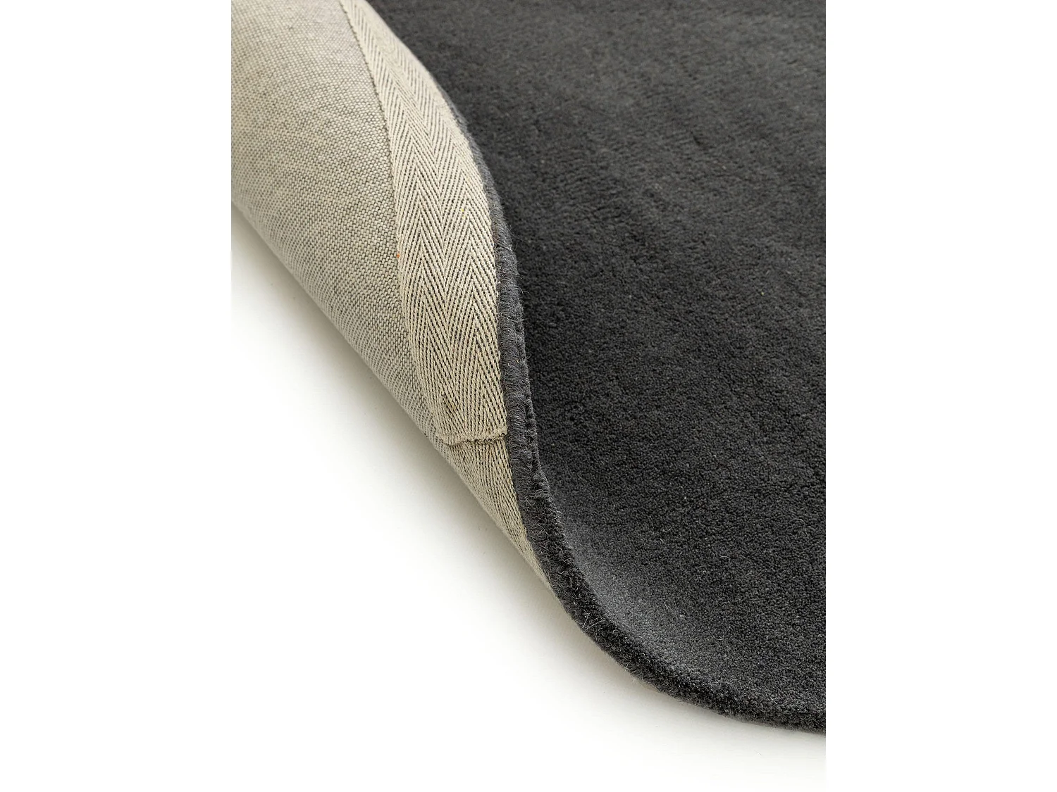 Tapis en laine rond Bent Anthracite ø 200 cm rond