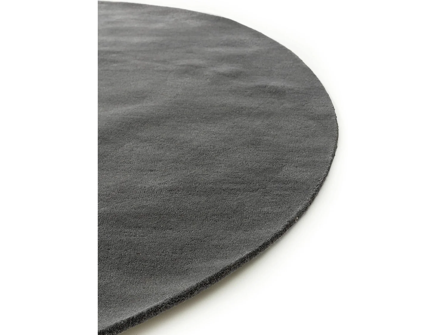 Tapis en laine rond Bent Anthracite ø 200 cm rond