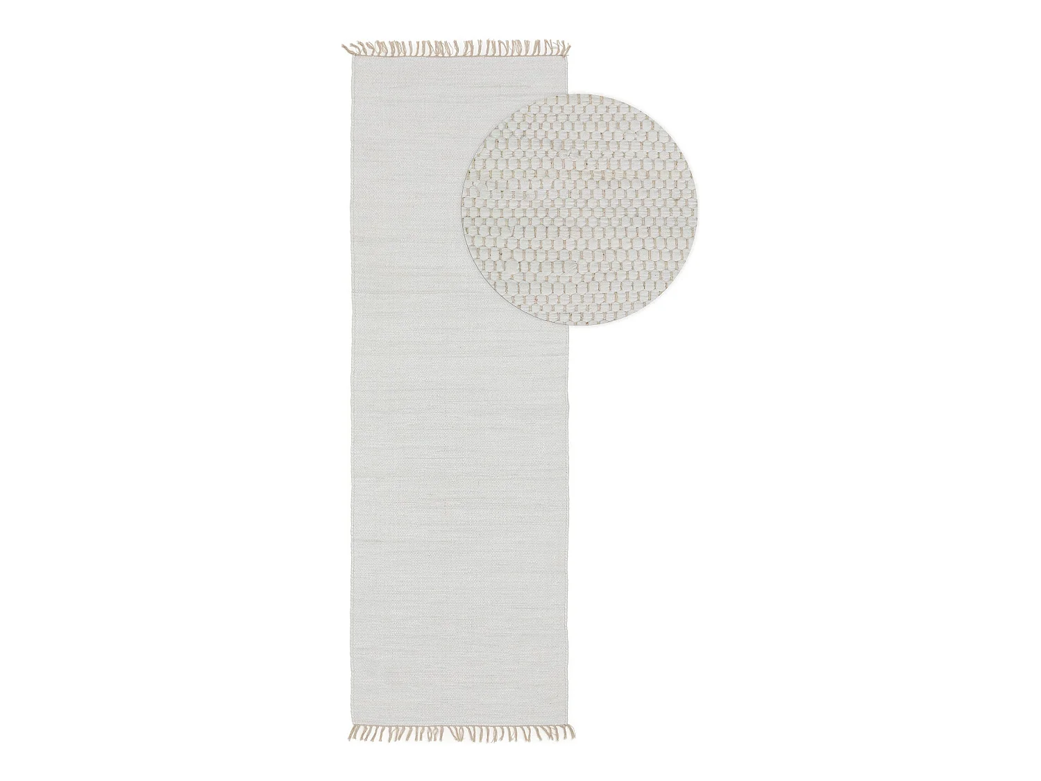 Tapis fabriqué à partir de matériaux recyclés Tom Blanc 80x300 cm
