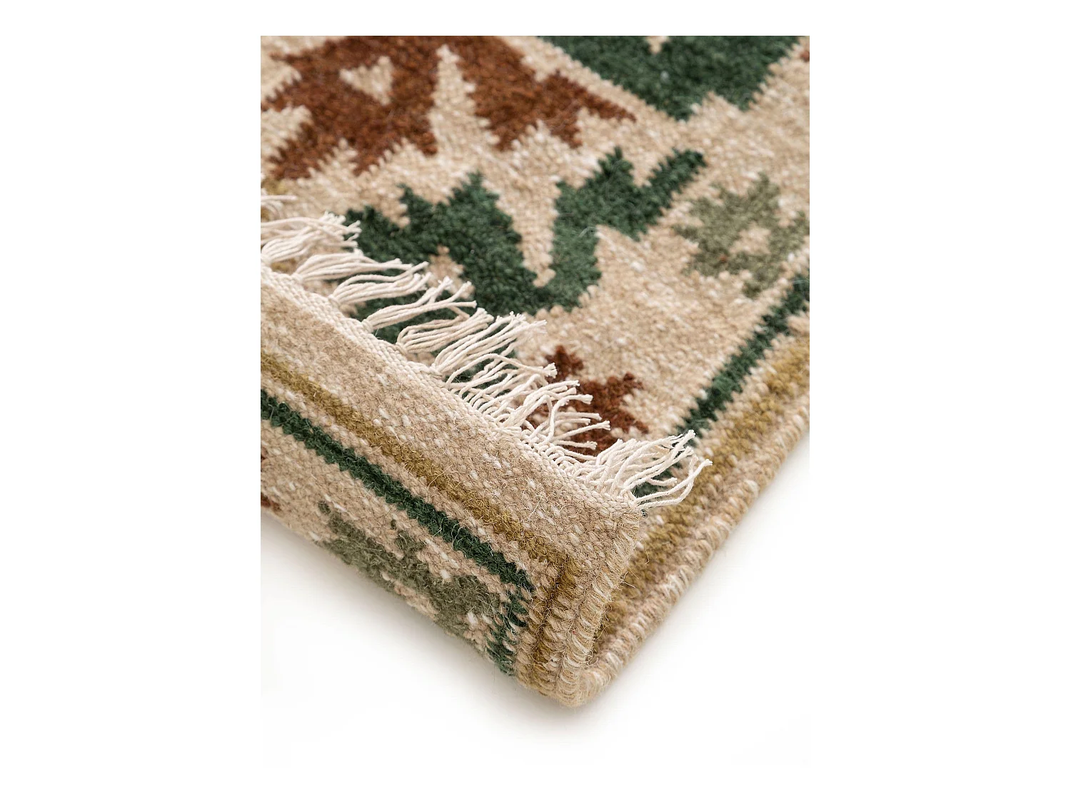 Kelim tissé à la main Zohra Vert 80x200 cm