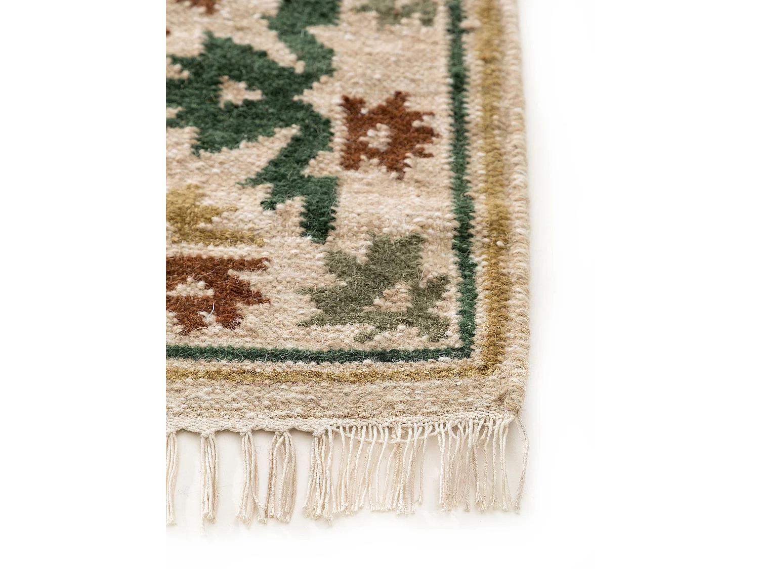 Kelim tissé à la main Zohra Vert 80x200 cm