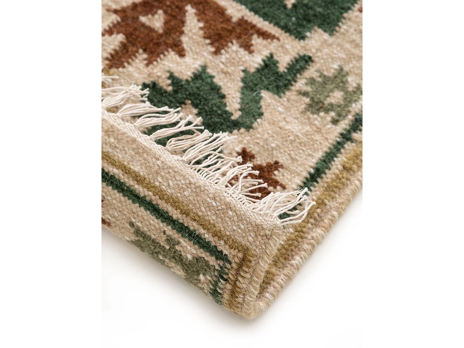 Kelim tissé à la main Zohra Vert 80x200 cm