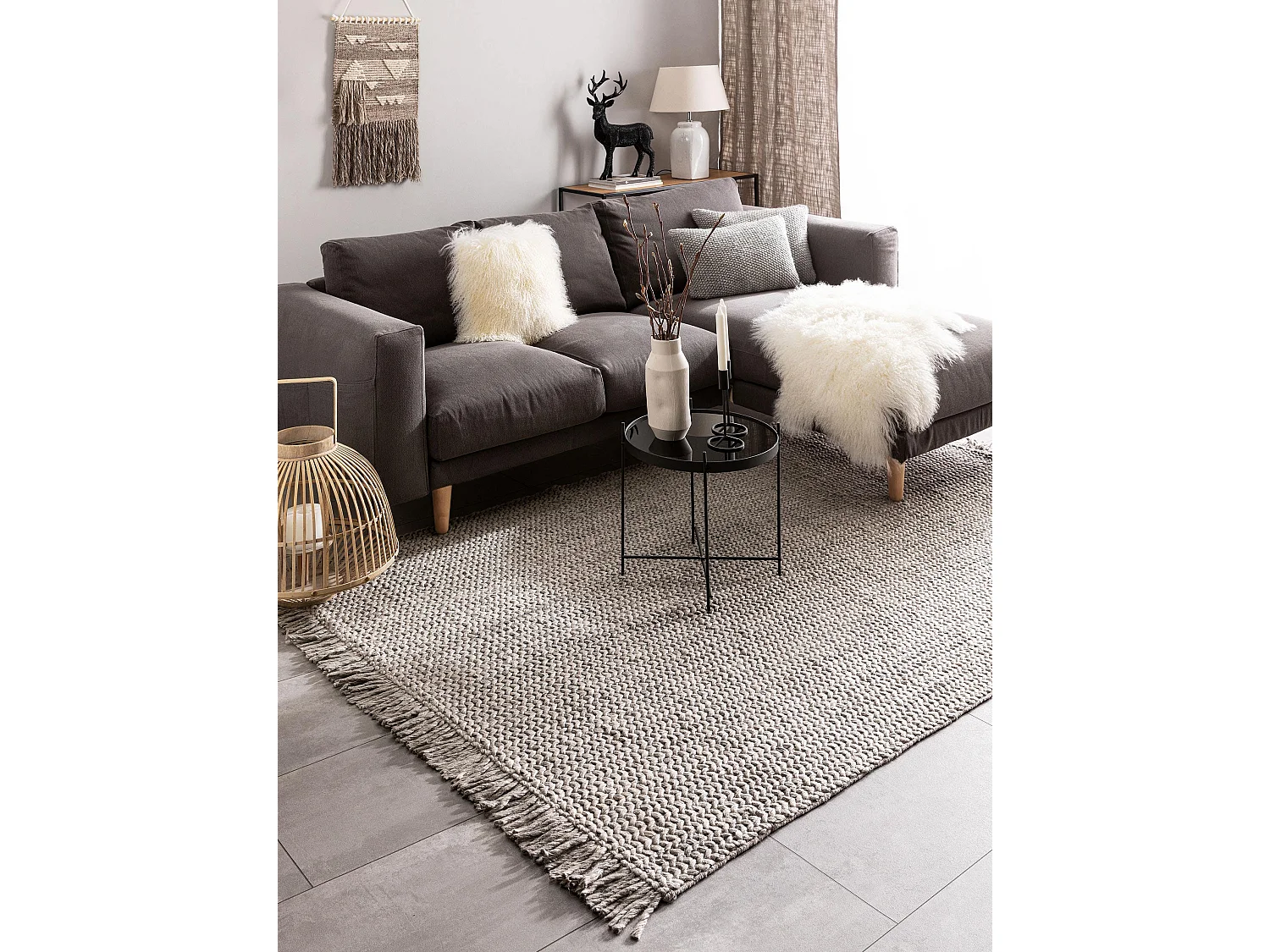 Tapis de laine Velma Gris 80x150 cm
