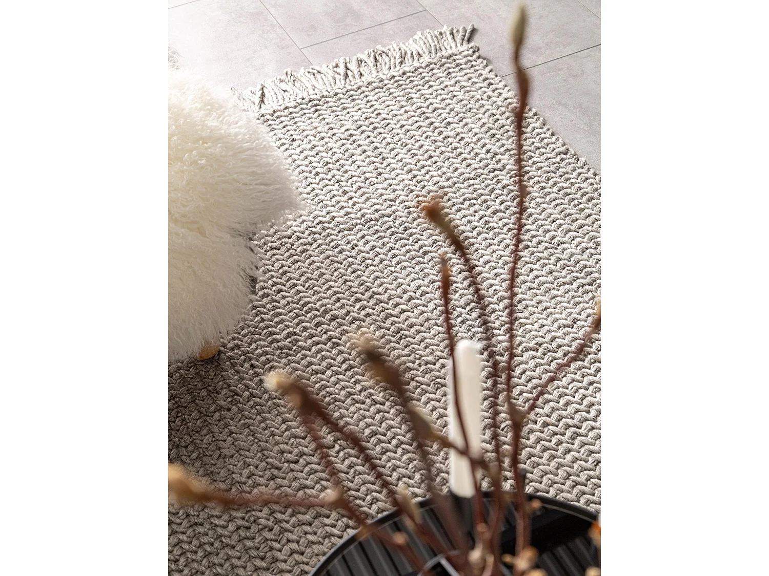 Tapis de laine Velma Gris 80x150 cm