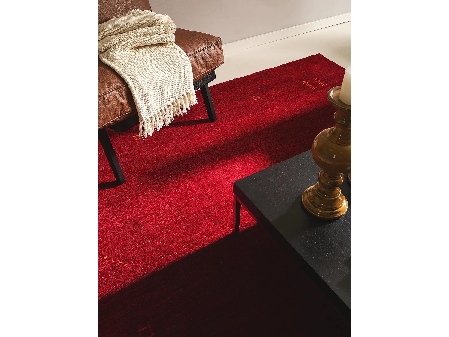 Tapis de laine Jamal Rouge 80x150 cm