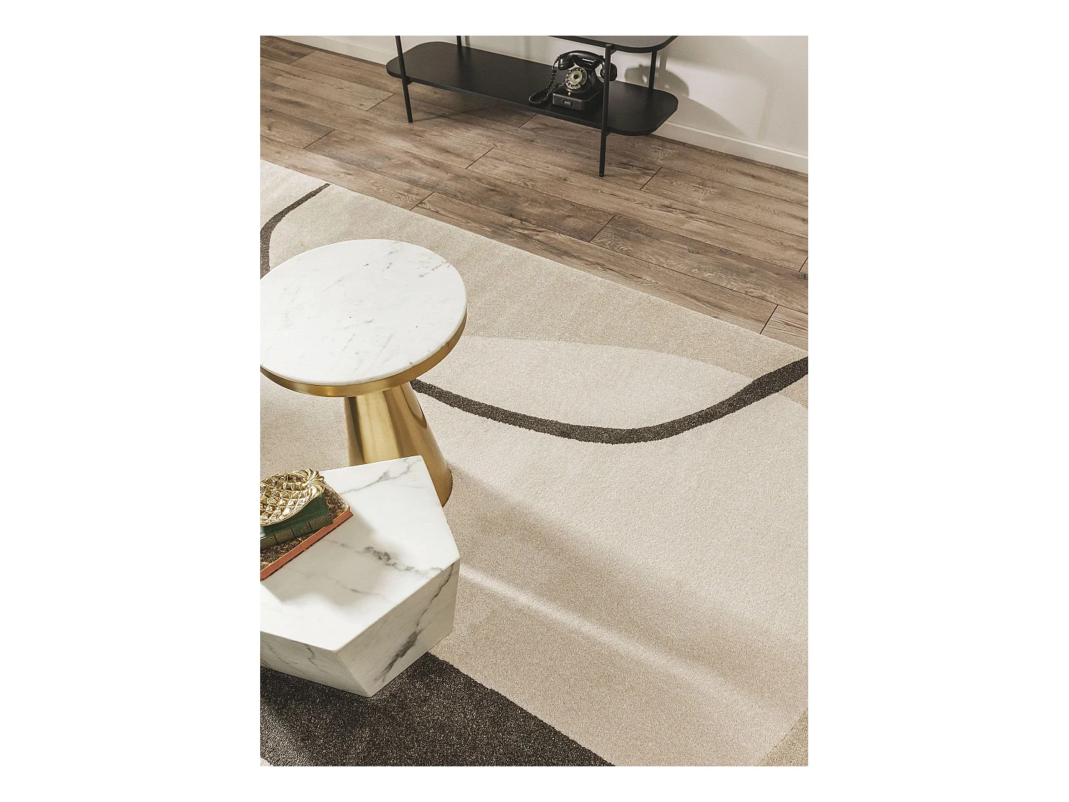 Tapis Ida Crème/Anthracite 80x150 cm