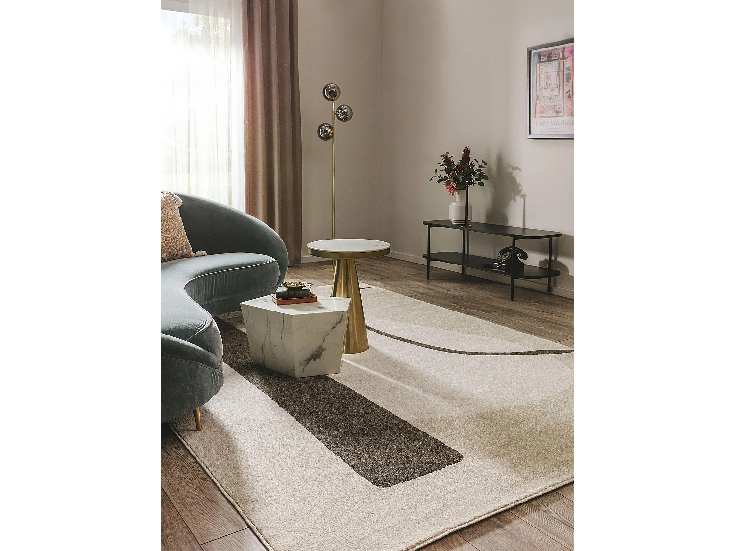Tapis Ida Crème/Anthracite 80x150 cm