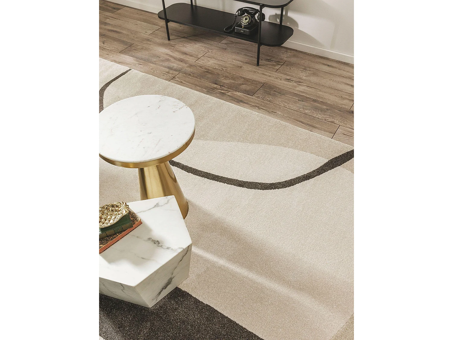 Tapis Ida Crème/Anthracite 80x150 cm
