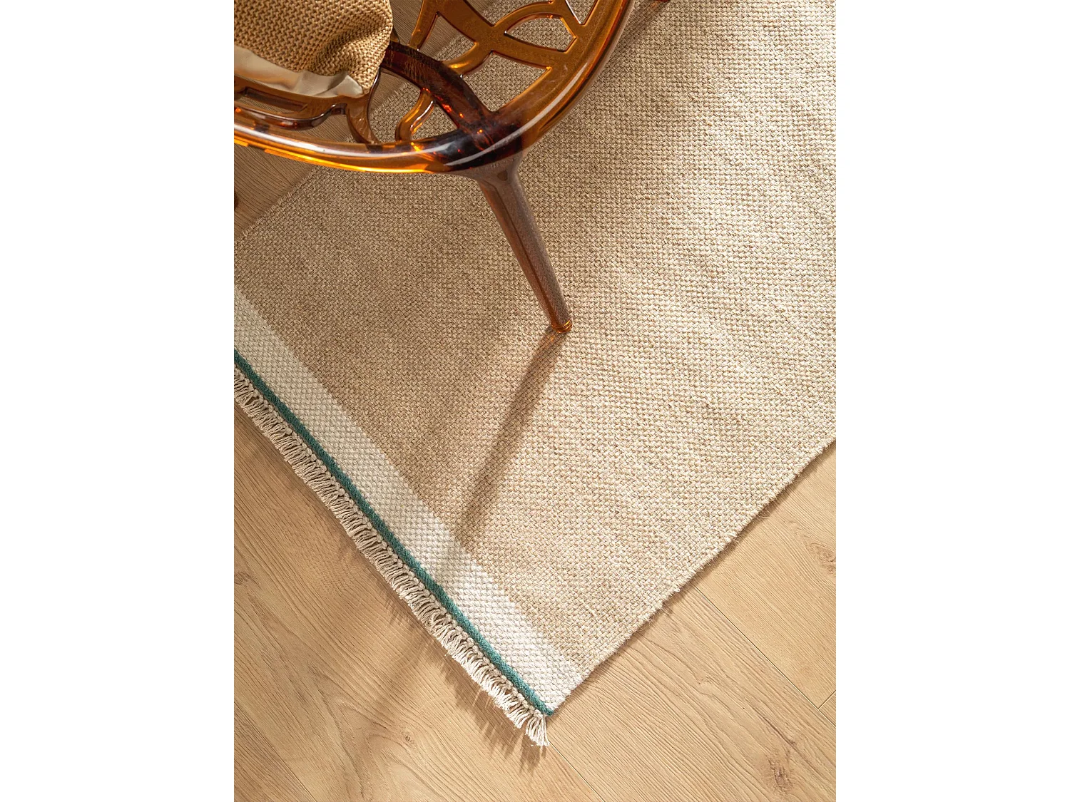 Tapis de couloir en laine Karla Beige 70x200 cm