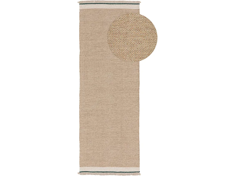 Tapis de couloir en laine Karla Beige 70x200 cm