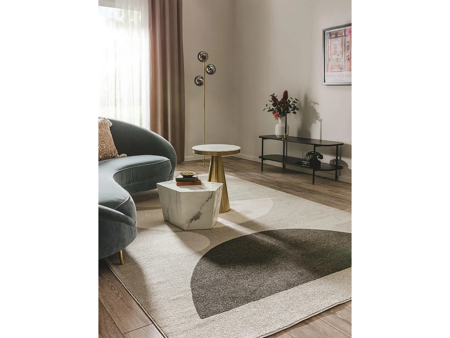 Tapis Ida Crème/Anthracite 80x150 cm