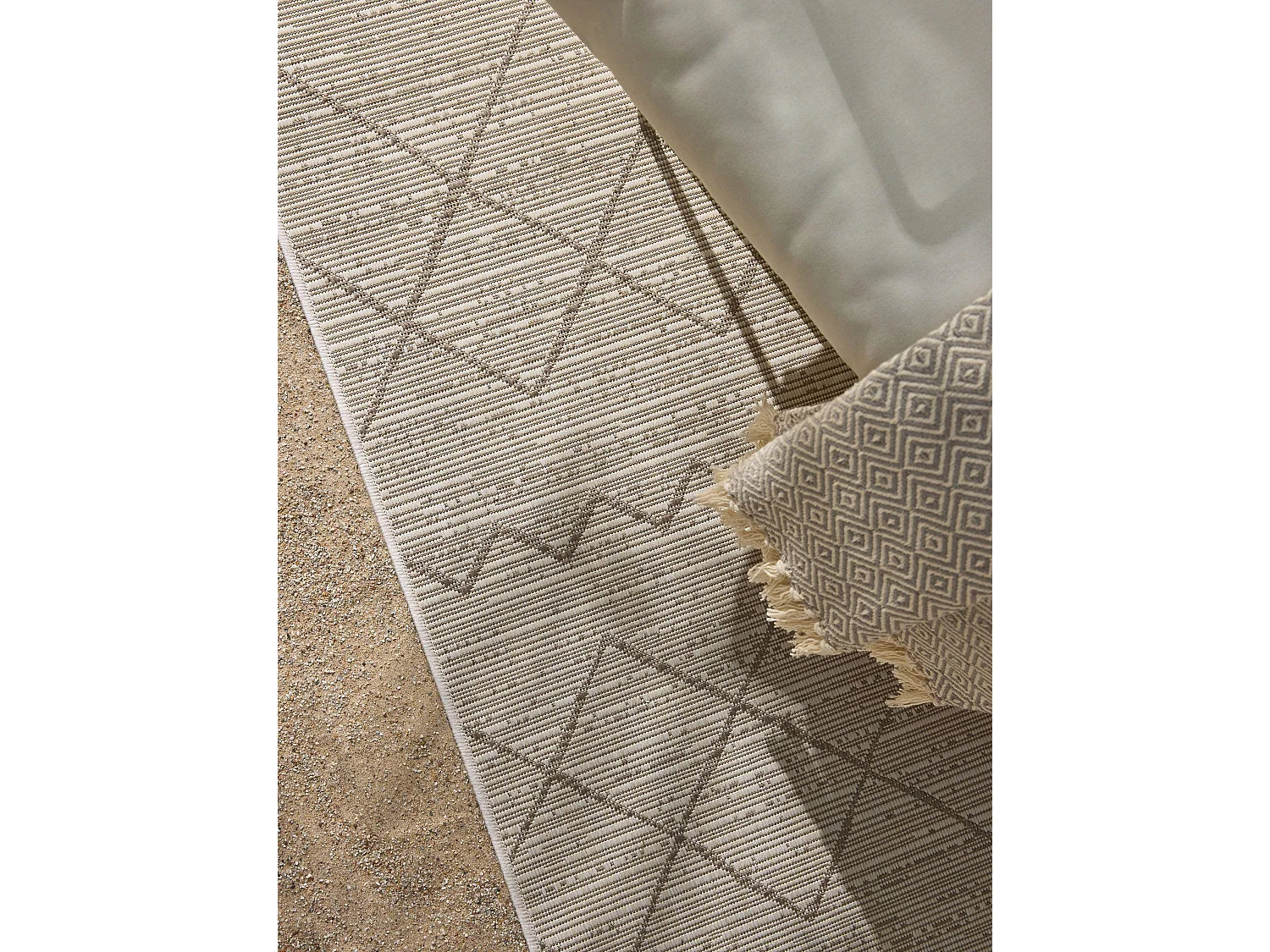 Tapis de couloir extérieur & intérieur Metro Crème/Beige 80x240 cm