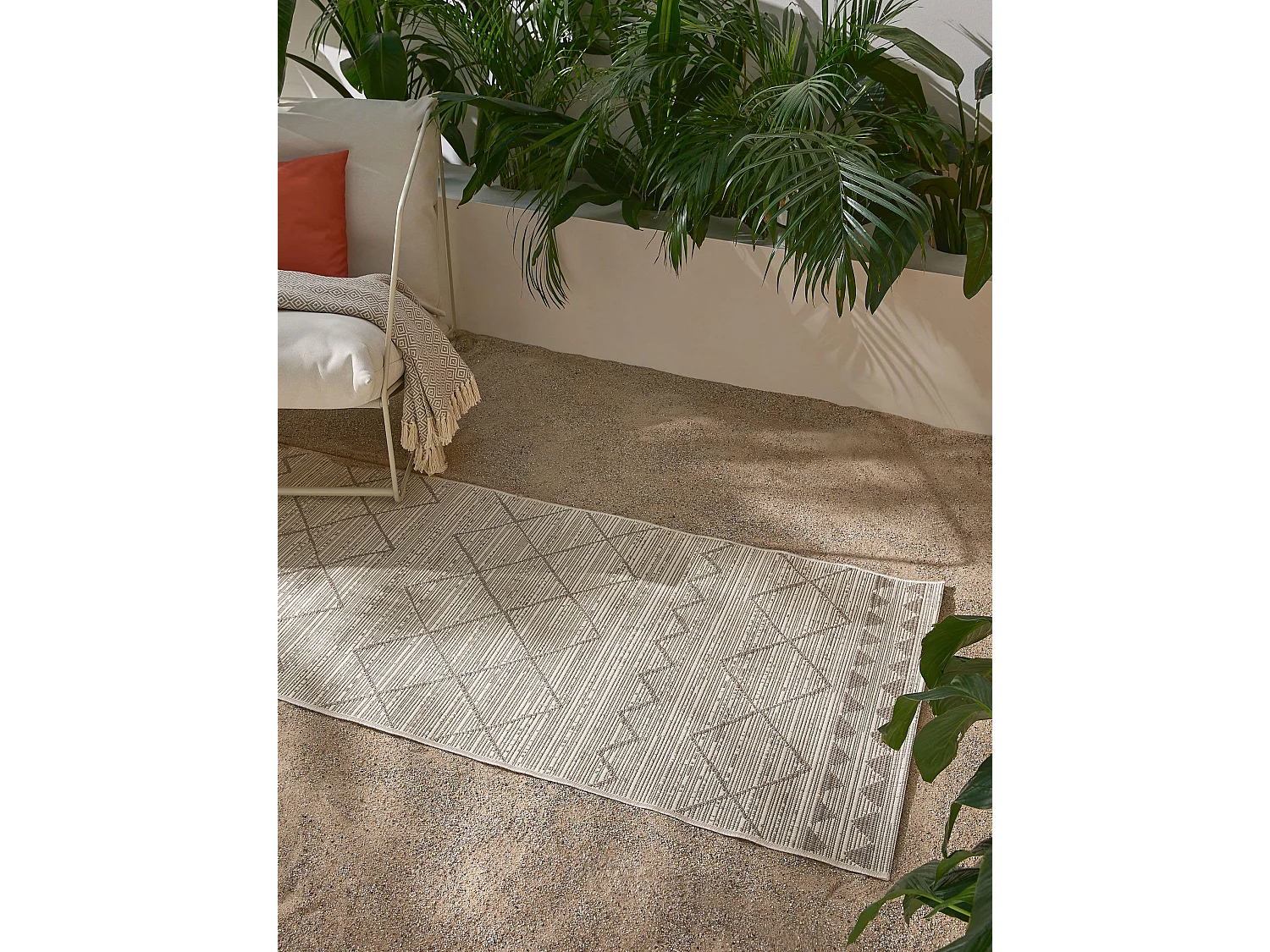 Tapis de couloir extérieur & intérieur Metro Crème/Beige 80x240 cm