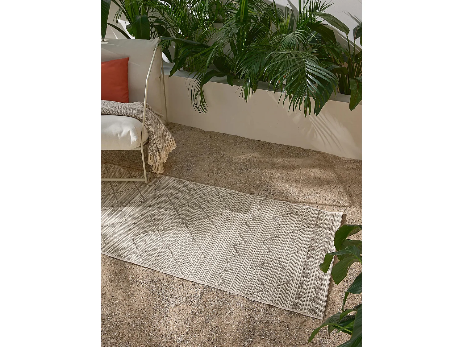 Tapis de couloir extérieur & intérieur Metro Crème/Beige 80x240 cm