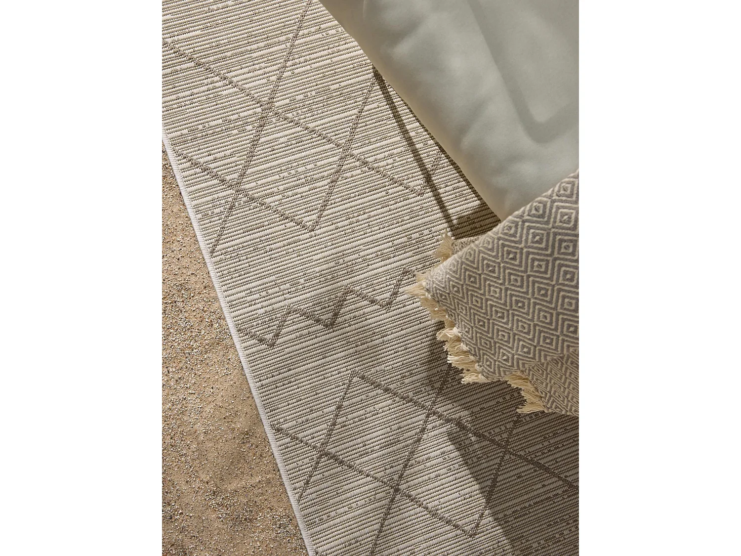 Tapis de couloir extérieur & intérieur Metro Crème/Beige 80x240 cm