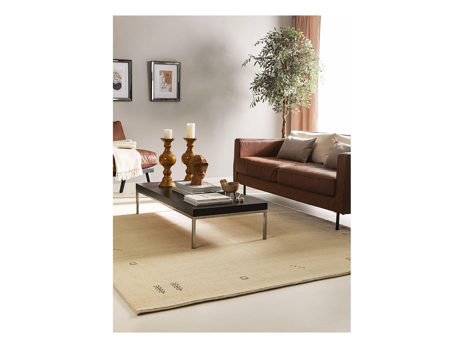 Tapis de laine Jamal Crème 160x230 cm