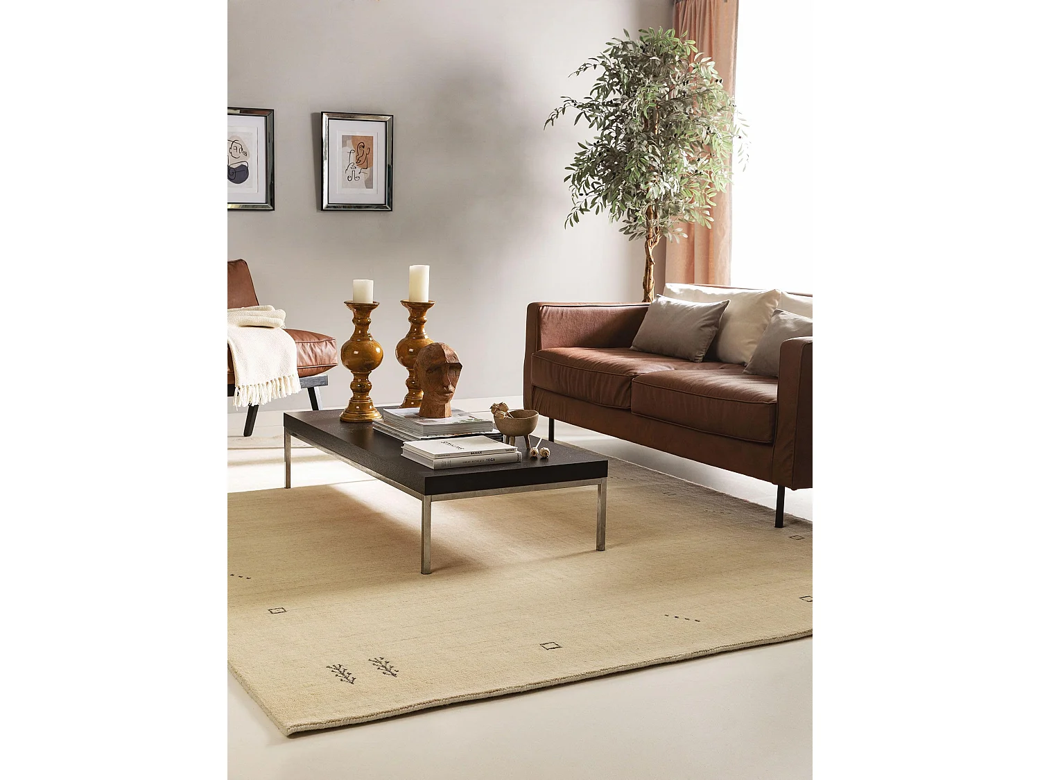 Tapis de laine Jamal Crème 160x230 cm