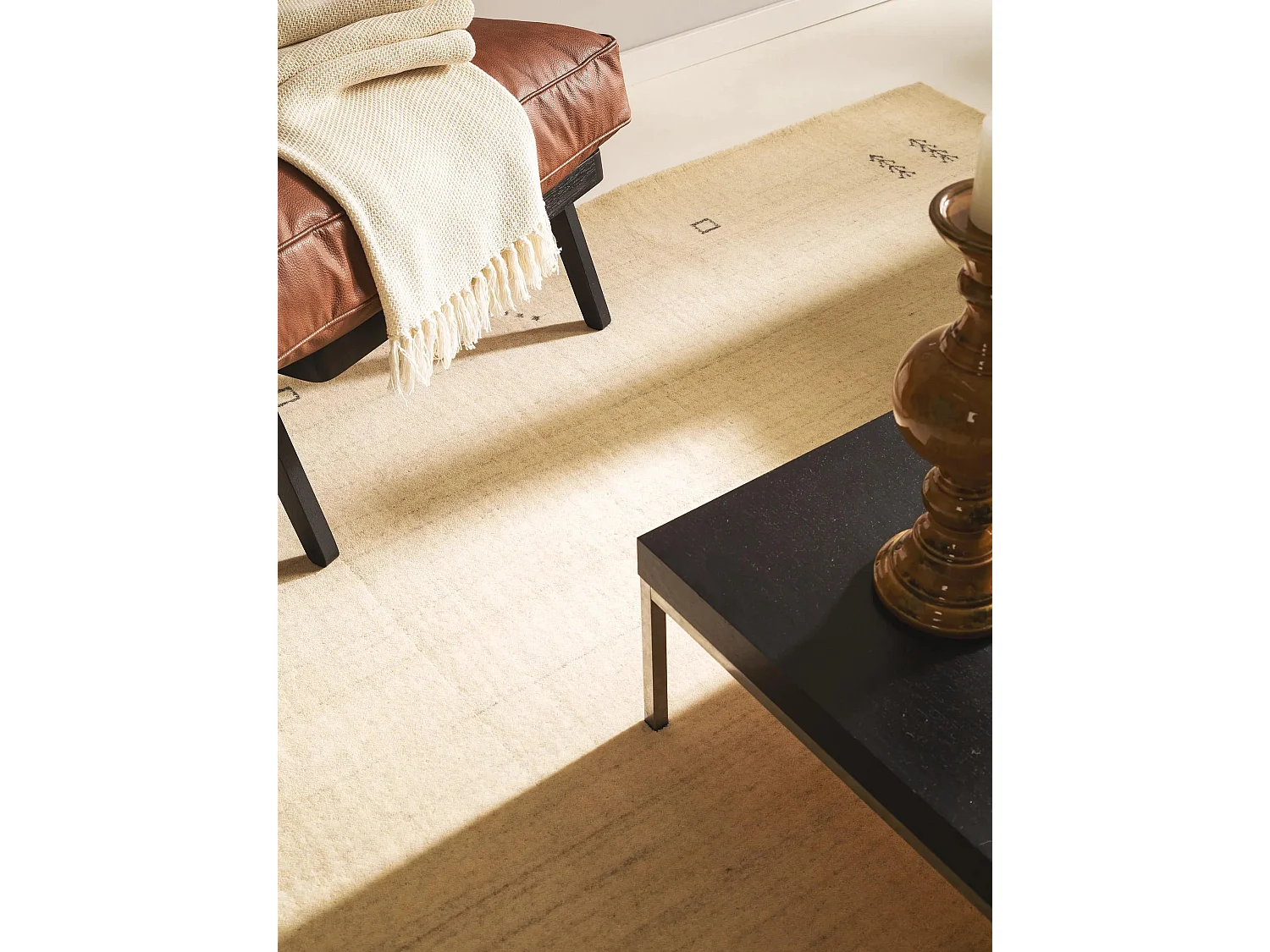 Tapis de laine Jamal Crème 160x230 cm
